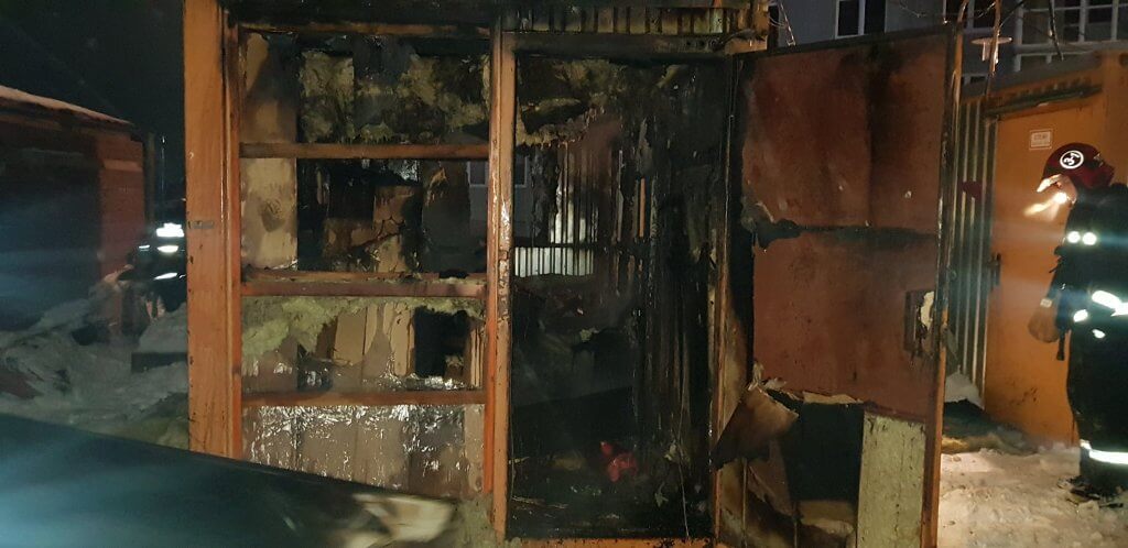 Пожар в строительной бытовке в Барановичах по ул. Волошина